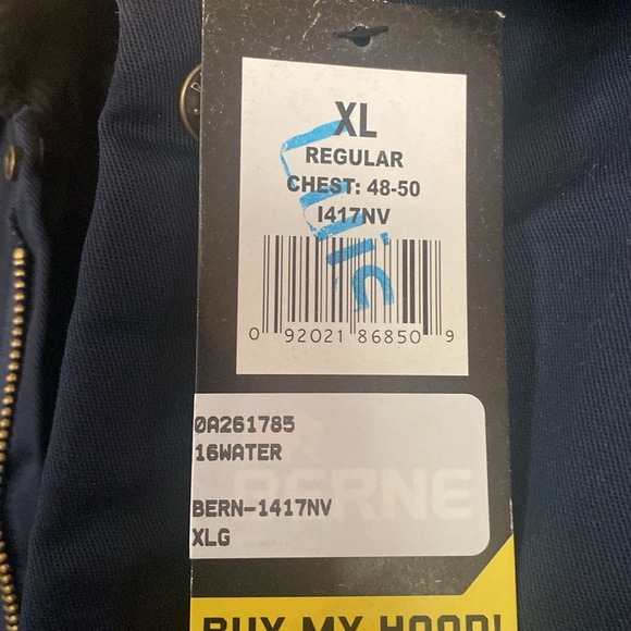 Berne Men insulated Coveralls Jacket Size XLarge. Chest 48-50 Blue. - Picture 6 of 9